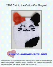 Catnip the Calico Cat Magnet-Plastic Canvas Pattern/Kit