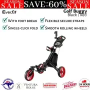 Everfit Golf Buggy Foldable Trolley Golf Cart Swivel Wheels Mesh Net Cooler Bag