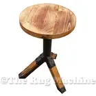 KENNY ROUND TRI LEG STOOL BY LUCINDA ROSE | RUSTIC WOOD | SIDE TABLE *NEW*