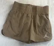 New Nike Jordan Girls Jumpman Flying Shorts Pick M MEDIUM Brown Pockets & Liner