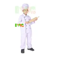 在飛比找蝦皮購物優惠-Putih 全套兒童廚師服裝長袖白色廚師