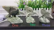 1PC Natural banded agate Quartz Hand Carved Eagle Skull Crystal healing decor