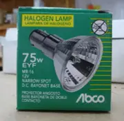 4 PACK OF ABCO EYF 75 WATT MR16 12V NARROW SPOT LIGHT DC BAYONET BASE BULB LAMP