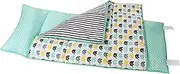 Bacati Elephants Unisex Toddler Nap Mat 100 Percent Cotton with Polyester, Mint/Yellow/Grey