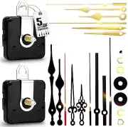 2Pcs Quartz Clock Mechanism Kit with 5 Set Hands - Motor Replacement Parts