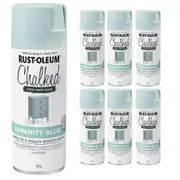 (6 Cans) Rust-Oleum 340g Serenity Blue Chalked Spray Paint