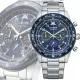 【CITIZEN 星辰】Chronograph 光動能 碼錶計時三眼不鏽鋼腕錶-藍43mm(CA4554-84L 防水100米)