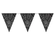 Spider Web Pennant Banner Halloween Decor Party 12 Pack Bunting Flags Lot Bulk