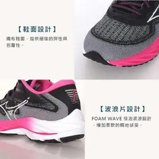 【MIZUNO 美津濃】WAVE RIDER 27 SSW 女慢跑鞋-乳癌防治協會紀念款 訓練 運動鞋 緩震 美津濃(J1GD235421)