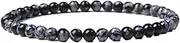 [Mulmoy] 4 mm Mini Semi-Gemstones Energy Bracelet Set Tiny Beaded Statement Bracelet Elastic Healing Crystal Stretch Bracelet