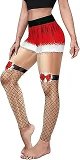 [Eciodci] Women's Ugly Christmas Leggings 3D Xmas Lights Printed Christmas Day Party Funny Cosplay Skinny Pants