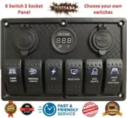 6 Gang ARB Carling Rocker Switch 3 Socket Panel Holder CHOOSE SWITCHES & SOCKETS