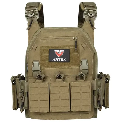 Ranger Green Plate Carrier Tactical Vest with Quick Release Security Molle Chale