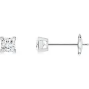 Princess-Cut Diamond Solitaire Stud Earrings