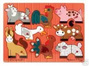 MELISSA & DOUG WOOD FARM MIX & MATCH PEG PUZZLE #3267