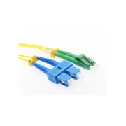 10 PACK LOT 3m LC(APC)-SC(UPC) Duplex 9/125 OS2 Singlemode Yellow OFNR 10FT
