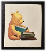 Vintage Classic Pooh Reading Library Books Storytime Stickers ONE Single Sticker