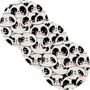 3 Pcs Absorb Water Trivet Table Runner for Hot Dishes 15in Cotton Thread Weave Heat Resistant Coasters for Crock Pot Dish Mat Cartoon Cute Black and White Panda