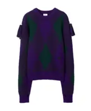 Burberry Diamond-Pattern Crewneck Knitted Jumper S Black