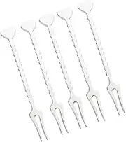 Ciieeo 5pcs Love Fruit Fork Cake Sticks Cake Dessert Fork Cake Pop Sticks Fruit Picks Skewers for Appetizers Small Dessert Forks Custom Cake Fork Fruit Toothpick Silver