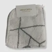 Graccioza White Gray Amalia Wash Cloth Towels 12" Sq.