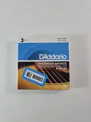 D'Addario EJ16-3D Phosphor Bronze Light Acoustic Guitar Strings 3 Sets EJ16