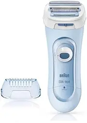 Braun Silk-épil Lady Shaver 5-160, 3-in-1 Wet and Dry Electric Shaver, Trimmer and Exfoliation System with 2 Extras, Blue