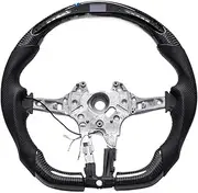 LED Carbon Fiber Steering Wheel，Compatible With BMW F10 F15 F20 F30 F80 F82 M2 M3 M4 M5 1-7 Series X1 X2 X3 X4 X5 X6 Shift Light Sport(With led)