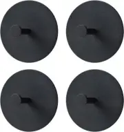 4 Pcs Black Towel Adhesive Hooks for Tile Wall Stainless Steel Wall Hangers
