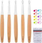 Chunky Yarn Crochet Hooks Set - Beech Wood Handles