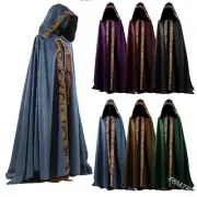 Cloak Hooded Coat Women Vintage Gothic Cape Coat Long Trench Halloween Ghost