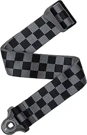 D'Addario Accessories D'Addario Auto Lock Guitar Strap, Checkerboard Black & Grey