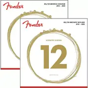 Fender 70L 80/20 Bronze Ball End Acoustic Guitar Strings, 12-52 Light, 2-Pack