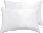 Luxury Pillowcase 2 Pack - 100% Pure Mulberry Silk on Both Sides - White