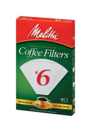 Melitta 626402 No.6 White 10 Cups Cone Shape Coffee Filters