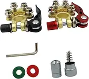 TIDTALEO 1 Set Auto Battery Clamp Quick Disconnect Connectors with Insulation Pads and Cleaning Brush Durable Car Battery Terminal Clamps for Easy Installation and Maintenance
