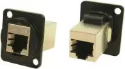 FEEDTHROUGH PANEL MOUNT CONNECTOR FTP CAT5E RJ45-RJ45 BLACK METL - CP30220SMB