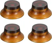 uxcell 4PCS Guitar Top Hat Bell Knobs, Volume Tone Control Knobs for Electric Guitar Bass, Amber