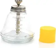 1 Pcs,6 Oz Glass Dispenser Bottle for Nail Polish Remover,Empty Thick Clear Glass Push Down Alcohol Pump Sanitizer Dispenser Container with Dust Cover,Metal Core-Nail Art Gel Remover Container