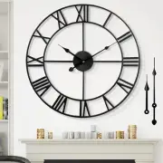 Large Wall Clock Silent Non-Ticking Roman Numerals Vintage Battery Operated (24