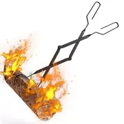 26" Long Fireplace Tool Firewood Tongs Log Grabber for Indoor Outdoor Fire Pit
