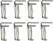 Stainless Steel Tablecloth Clips - Set of 8 Adjustable Table Cloth Clips with Spring Table Cloth Holders for Outdoor & Indoor, up to 6 cm Thickness, Silver