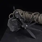 Black Multifunction Folding Knife Outdoor Camping Army Survival Tactical Pocket