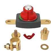 Top Post Battery Disconnect Switches, BatteryKill Switches Negative On/Off, Waterproof Space-Saving Battery-Terminal Connector for Boat, Marine, Automotive