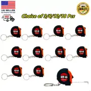 3/6/12/18 Pc Mini Keychain Retractable 1m /3ft Measuring Tape Inch Slide Lock