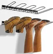2pcs Wall Mounted Shoe Rack Wall Mounted Welly Boot Stand for 4 Pairs Outdoor Shoe Storage Boot Rack Indoor Wall Shoe Rack Welly Rack Stand Wall Shoe Mounted Storage for Entryway Garage Mudroom Black
