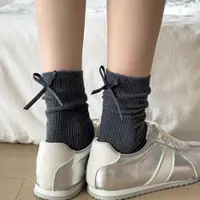 在飛比找蝦皮購物優惠-日系蝴蝶結襪 坑條中筒襪 韓國流行 蝴蝶結棉襪 少女系 芭蕾