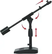 Gator Frameworks Short Weighted Base Microphone Stand with Telescopic Boom Arm