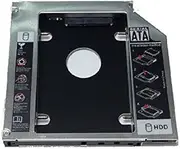 HIGHROCK SATA 2nd HDD Caddy Case Tray for 12.7mm Universal CD/DVD-ROM Optical Bay Drive Slot (for SSD and HDD)