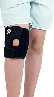Adjustable Kids Knee Brace Support - Knee Support for Youth, Arthritis, ACL, MCL, LCL, Sports Exercise, Meniscus Tear. Open Patella Neoprene Stabilizer Wrap for Children, Boys, Girls (Black)